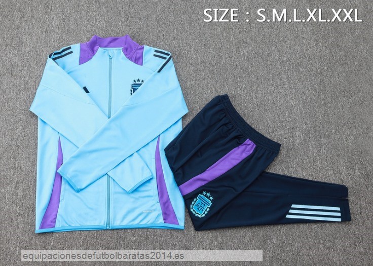 Nuevo Conjunto Completo Ropa Deportiva Con Cremallera Larga Argentina 2024 Azul Purpura Negro Baratas